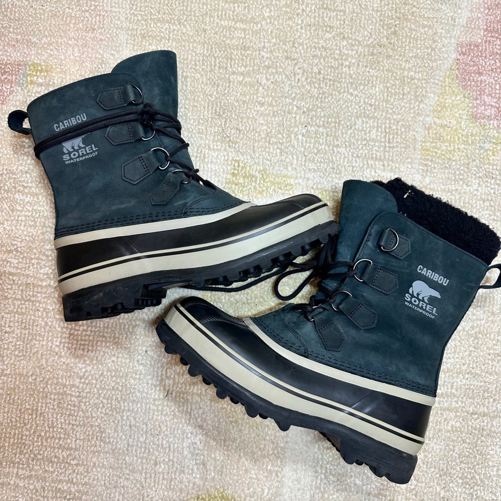 Sorel Caribou Waterproof Winter Boots Men's Size 8 Dark Teal Insulated
